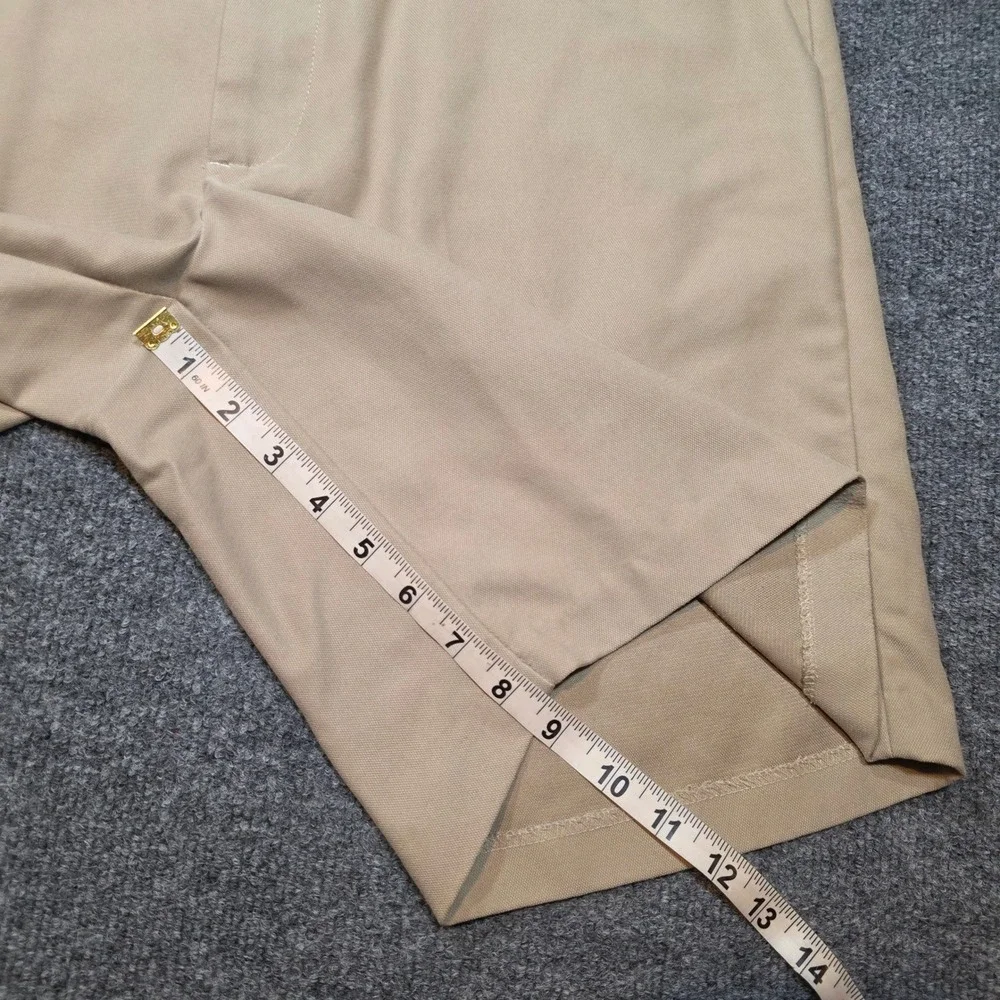 Chaps Mens Tan Khaki Flat Front Golf Shorts Size 34 Preppy Flat Front Casual